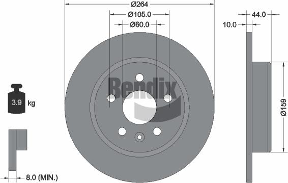 BENDIX Braking BDS1475 — Tarcza hamulcowa