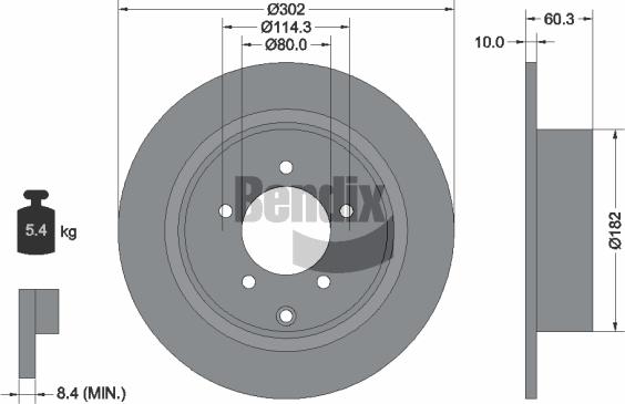 BENDIX Braking BDS1471 — Tarcza hamulcowa