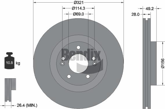 BENDIX Braking BDS1547HC — Tarcza hamulcowa