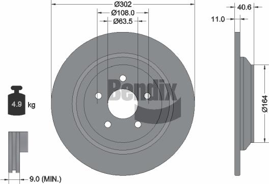 BENDIX Braking BDS1559 — Tarcza hamulcowa