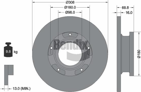 BENDIX Braking BDS1500 — Tarcza hamulcowa