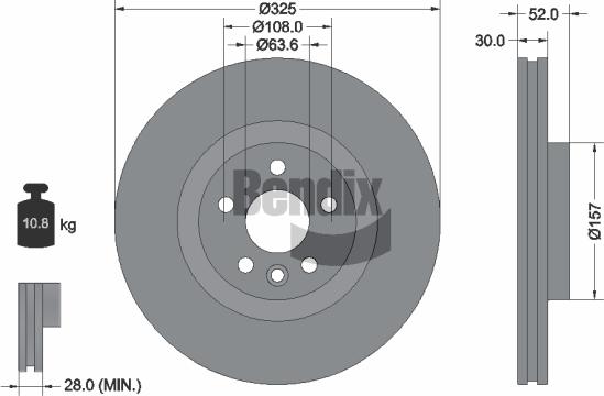 BENDIX Braking BDS1519HC — Tarcza hamulcowa