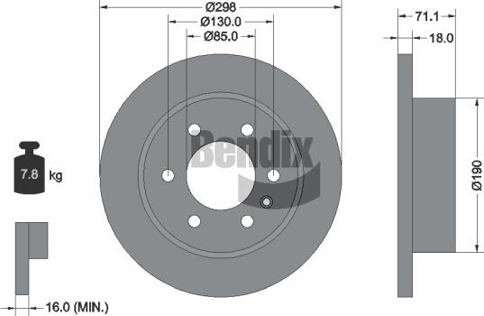BENDIX Braking BDS1584 — Tarcza hamulcowa