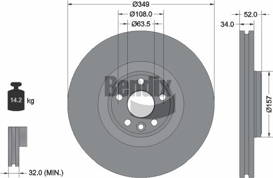 BENDIX Braking BDS1586HC — Tarcza hamulcowa