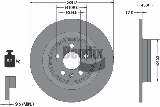 BENDIX Braking BDS1531HC — Tarcza hamulcowa