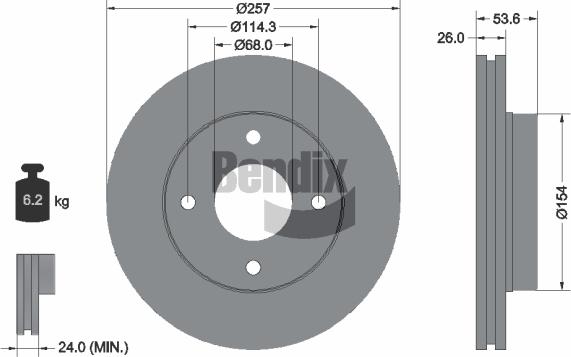 BENDIX Braking BDS1691 — Tarcza hamulcowa