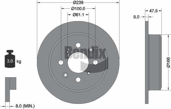 BENDIX Braking BDS1649 — Tarcza hamulcowa