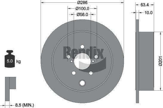 BENDIX Braking BDS1645 — Tarcza hamulcowa