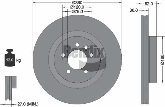 BENDIX Braking BDS1653 — Tarcza hamulcowa
