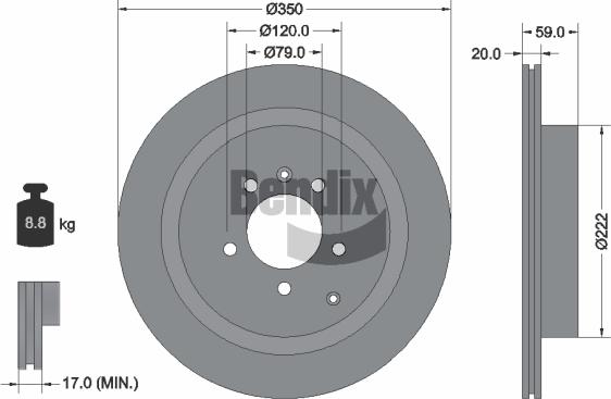 BENDIX Braking BDS1657 — Tarcza hamulcowa