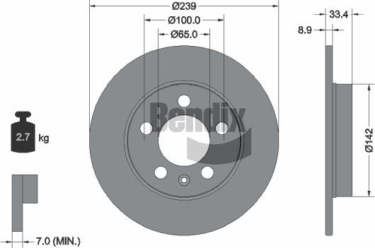 BENDIX Braking BDS1668 — Tarcza hamulcowa
