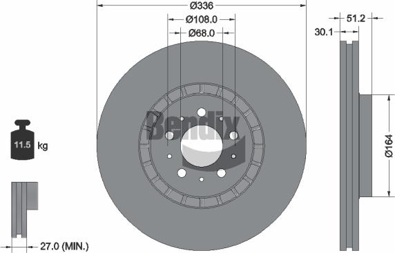 BENDIX Braking BDS1681HC — Tarcza hamulcowa