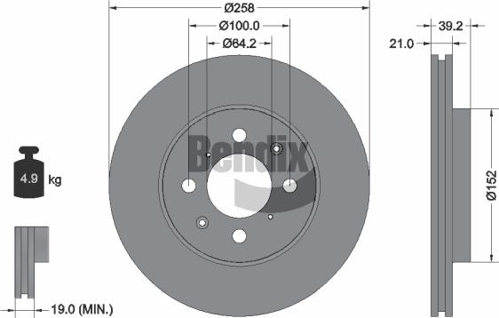 BENDIX Braking BDS1682 — Tarcza hamulcowa