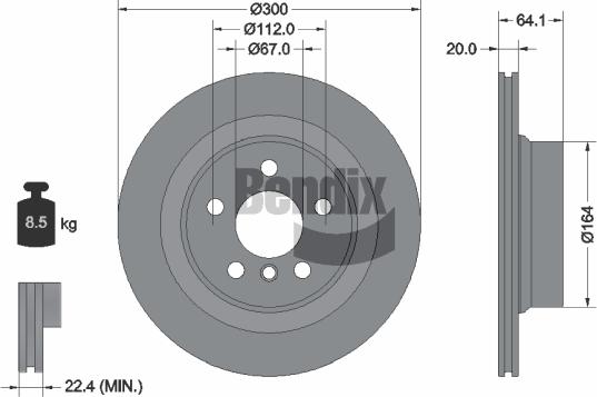 BENDIX Braking BDS1632HC — Tarcza hamulcowa