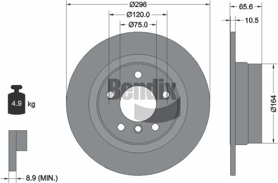 BENDIX Braking BDS1637 — Tarcza hamulcowa