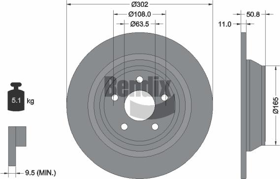 BENDIX Braking BDS1678 — Tarcza hamulcowa