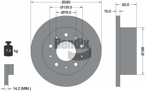 BENDIX Braking BDS1099 — Tarcza hamulcowa