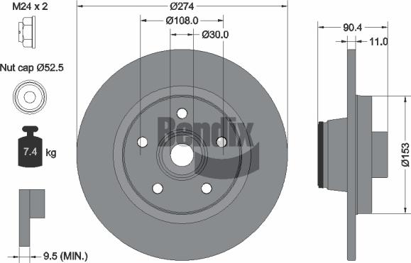 BENDIX Braking BDS1048 — Tarcza hamulcowa