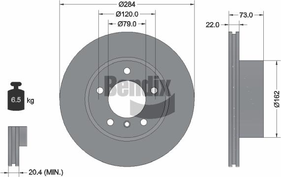 BENDIX Braking BDS1043 — Tarcza hamulcowa