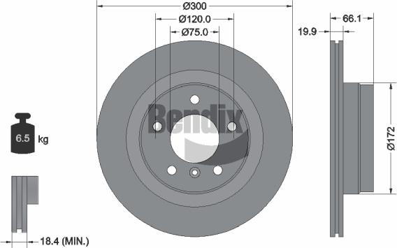 BENDIX Braking BDS1055 — Tarcza hamulcowa