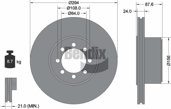 BENDIX Braking BDS1086 — Tarcza hamulcowa
