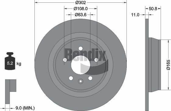 BENDIX Braking BDS1080 — Tarcza hamulcowa