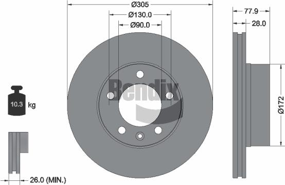BENDIX Braking BDS1083 — Tarcza hamulcowa