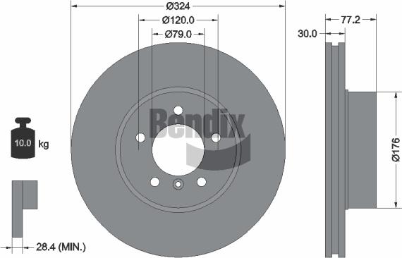 BENDIX Braking BDS1087HC — Tarcza hamulcowa