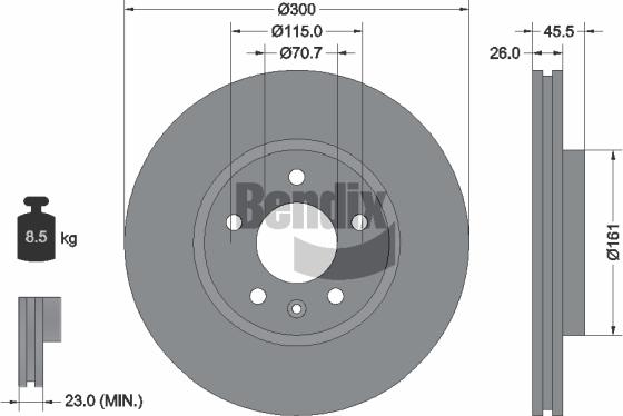 BENDIX Braking BDS1079HC — Tarcza hamulcowa