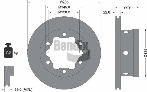 BENDIX Braking BDS1199 — Tarcza hamulcowa