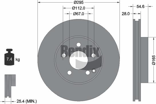 BENDIX Braking BDS1194HC — Tarcza hamulcowa