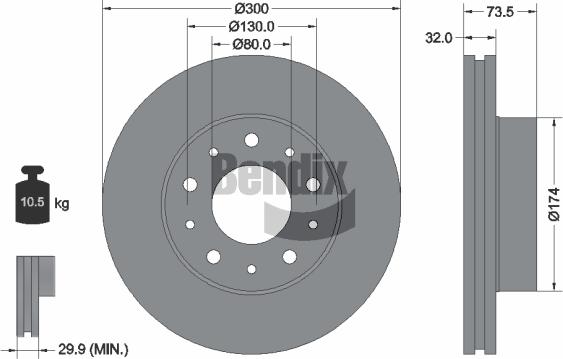 BENDIX Braking BDS1149 — Tarcza hamulcowa
