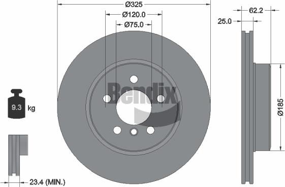 BENDIX Braking BDS1148HC — Tarcza hamulcowa