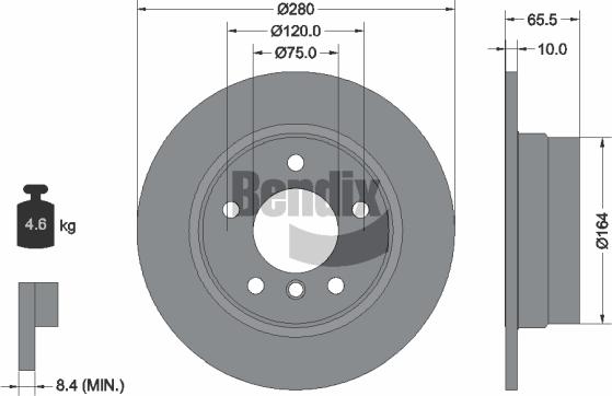 BENDIX Braking BDS1153 — Tarcza hamulcowa
