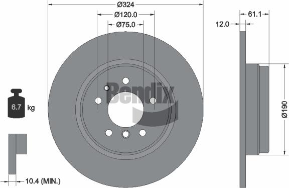BENDIX Braking BDS1840 — Tarcza hamulcowa