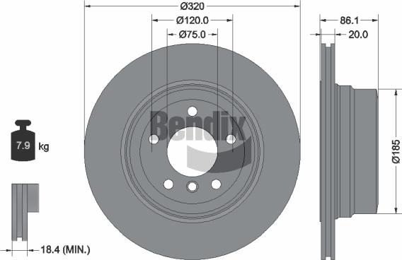 BENDIX Braking BDS1850 — Tarcza hamulcowa