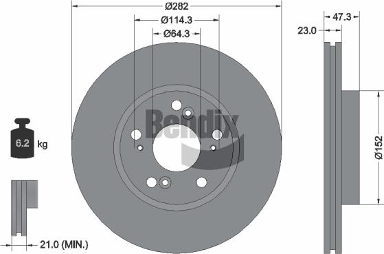 BENDIX Braking BDS1392 — Tarcza hamulcowa