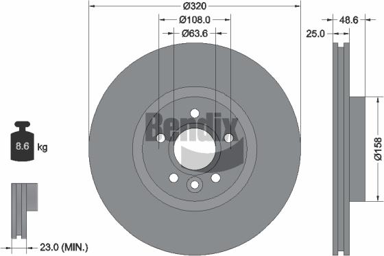 BENDIX Braking BDS1397HC — Tarcza hamulcowa