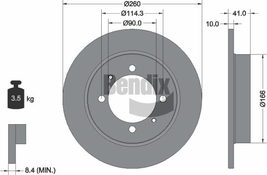 BENDIX Braking BDS1367 — Tarcza hamulcowa