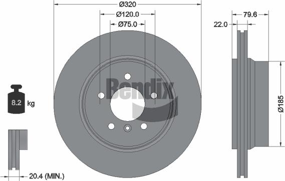 BENDIX Braking BDS1300 — Tarcza hamulcowa