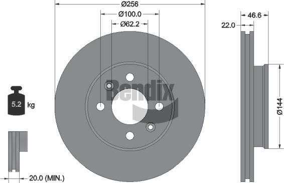 BENDIX Braking BDS1316 — Tarcza hamulcowa