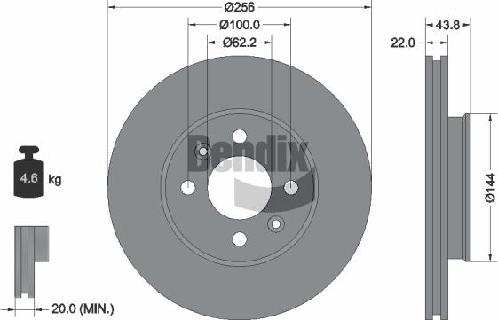 BENDIX Braking BDS1311 — Tarcza hamulcowa