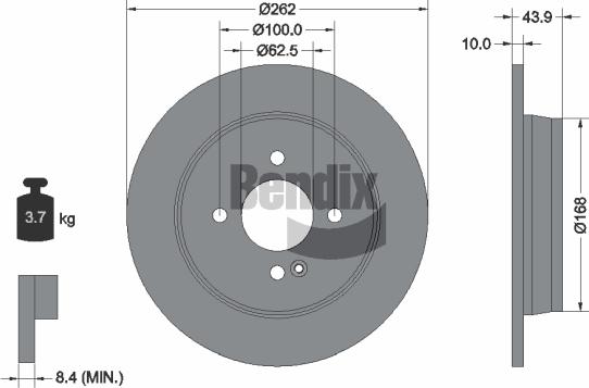 BENDIX Braking BDS1384 — Tarcza hamulcowa