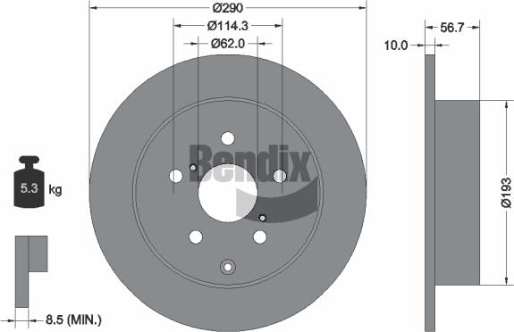 BENDIX Braking BDS1329 — Tarcza hamulcowa