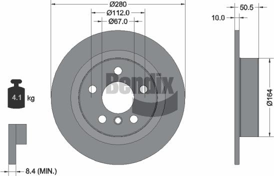 BENDIX Braking BDS1374 — Tarcza hamulcowa
