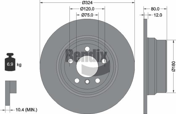 BENDIX Braking BDS1375 — Tarcza hamulcowa