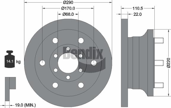 BENDIX Braking BDS1294 — Tarcza hamulcowa