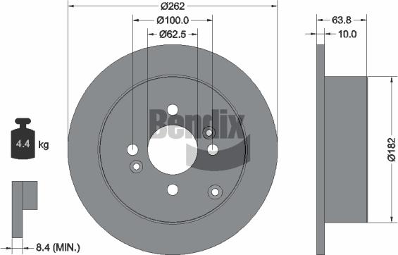 BENDIX Braking BDS1296 — Tarcza hamulcowa