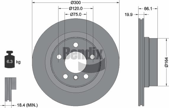BENDIX Braking BDS1293 — Tarcza hamulcowa