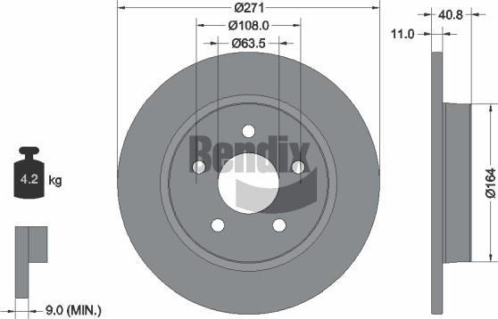 BENDIX Braking BDS1292 — Tarcza hamulcowa